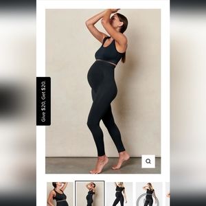 Blanqi Maternity Belly Support Leggings in Black (Size X Large)